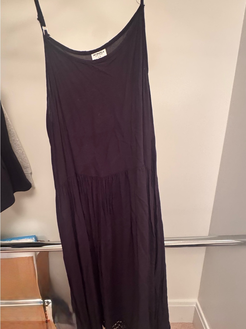 Free People Black Sleeveless Maxi Slip Dress